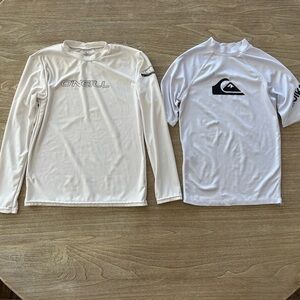 2 Youth Boys Rash Guard Shirts Size 12 Medium O’Neill Quiksilver